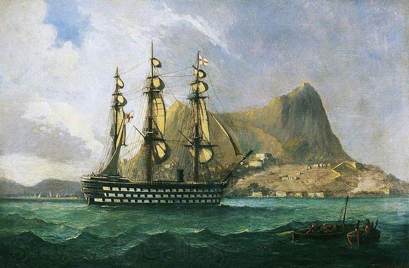 Henry J. Morgan HMS 'Marlborough' Spain oil painting art